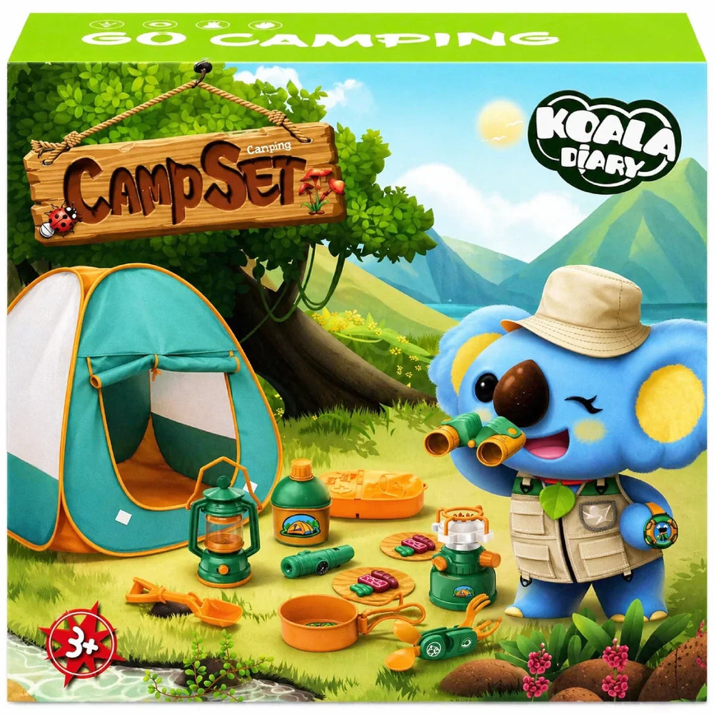 Kids Camping Tent Playset Pop Up Outdoor Adventure Explorer Kit