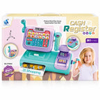 Kids Cash Register Playset with Scanner Drawer Pretend Shopping