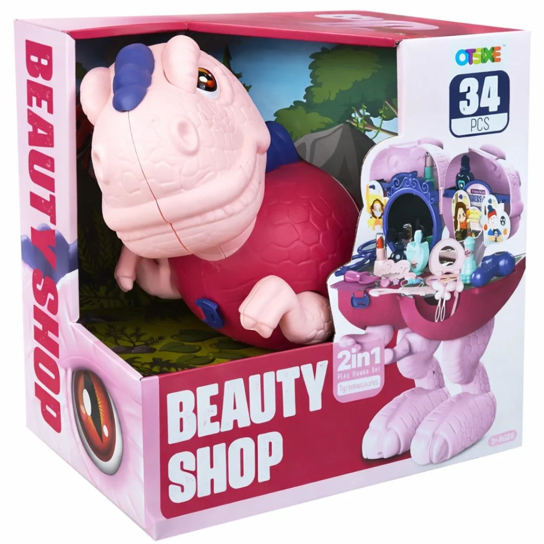 Kids Dinosaur Beauty Shop Set 34 Pieces Creative Toy