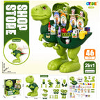 Kids Dinosaur Shop Playset 2in1 46 Pieces Supermarket Activity Role Play