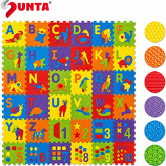 Kids EVA Puzzle Mat 36 Pieces Alphabet Numbers Animal Shapes Floor Play