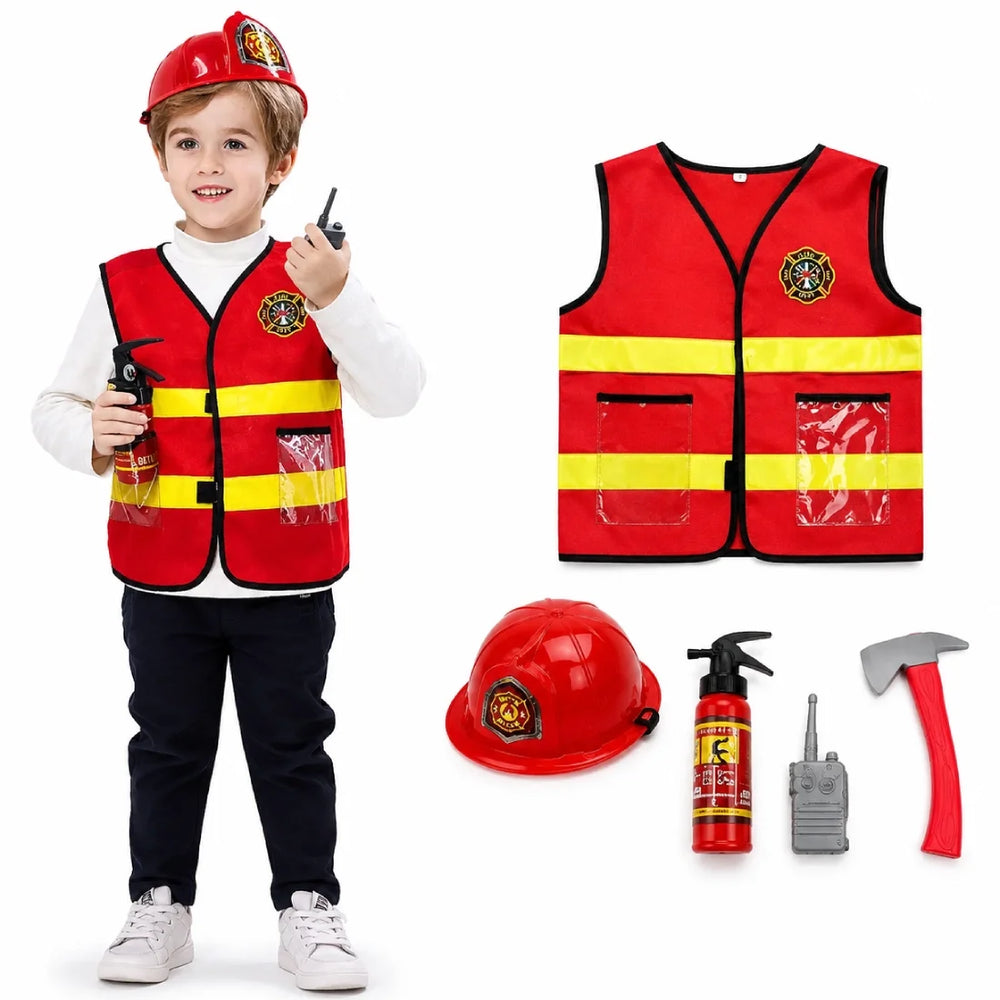 Kids Firefighter Role Play Set With Helmet