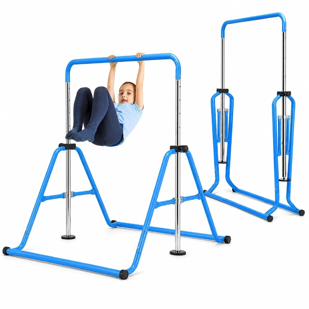 Kids Gymnastics Training Bar Adjustable Height with Foam Mat Indoor Fitness