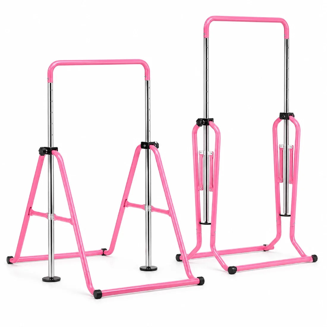 Kids Gymnastics Training Bar Adjustable Height with Foam Mat Indoor Fitness