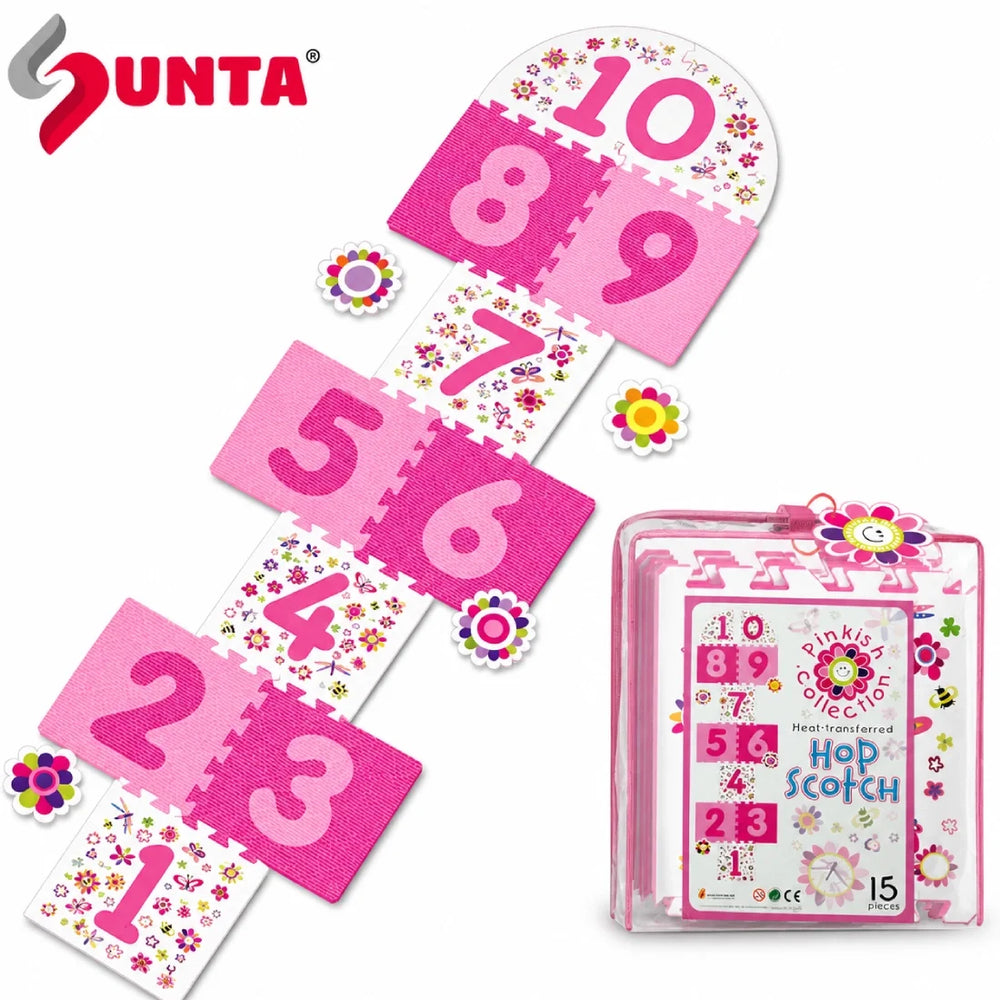 Kids Hopscotch Foam Puzzle 1–10, 15 Pieces Outdoor Indoor Jump Game