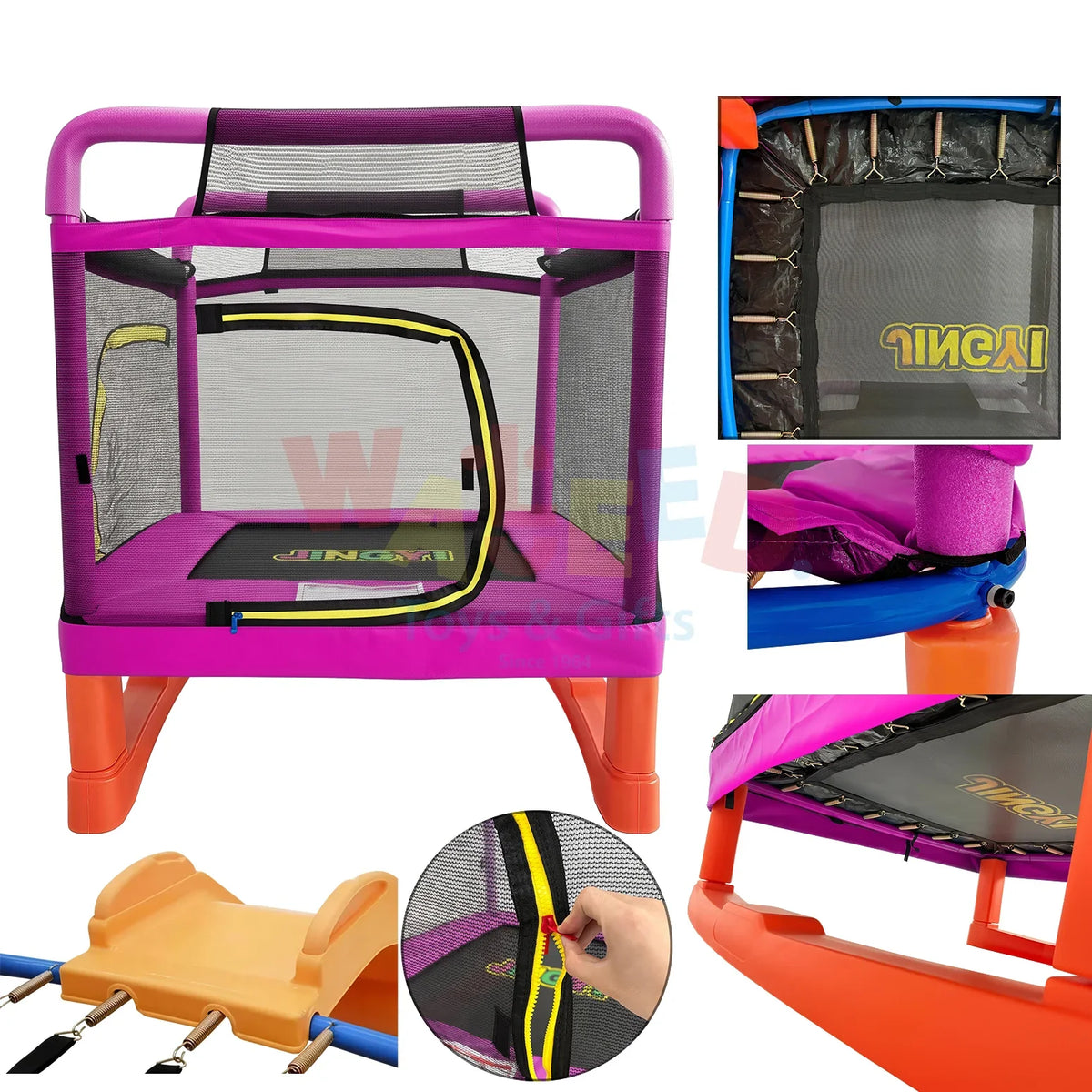 Kids Indoor & Outdoor Playset with Slide & Trampoline (222 × 126 × 133 cm)