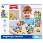 Kids Magnetic Puzzle Blocks Set 40 Pieces Creative Toy