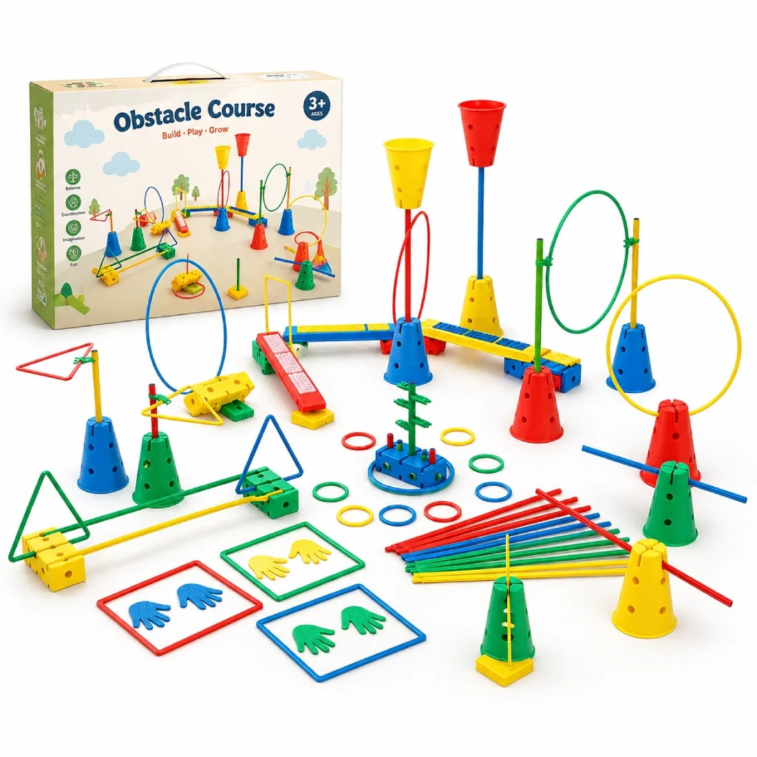 Kids Motor Skills Activity Set Hoops Cones Hurdles Training Play