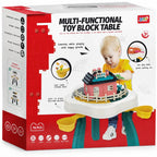 Kids Multifunctional Block Table Set 76 Pieces Activity Toy