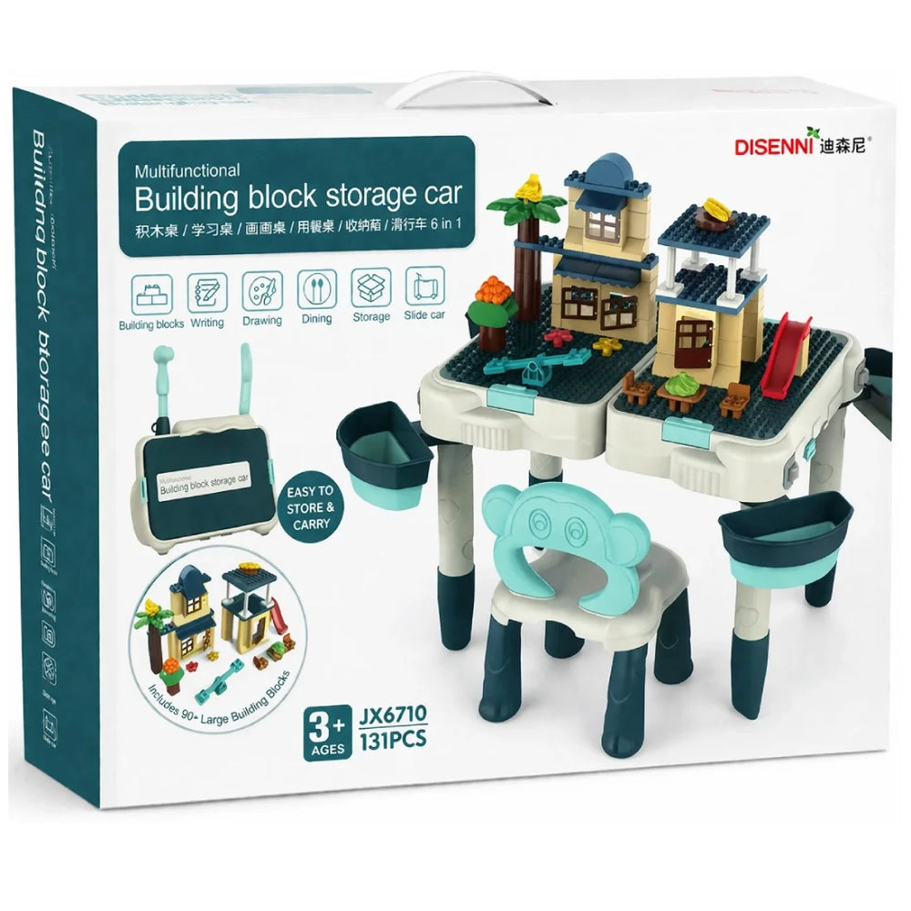 Kids Multifunctional Building Block Storage Car 131 Pieces Activity Toy