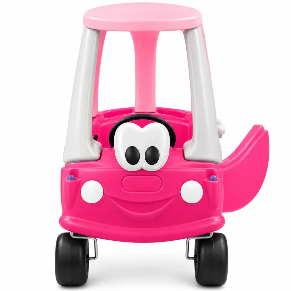 Kids Push Ride On Car with Roof Pink Toddler Ride Toy