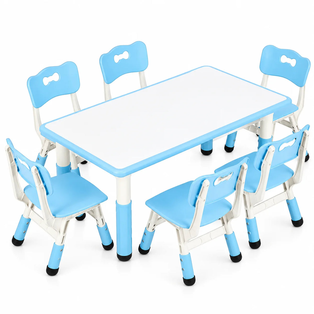 Kids Activity Table with 6 Adjustable Chairs