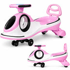 Kids Ride On Wiggle Car with Backrest Twist Car Assorted Colors