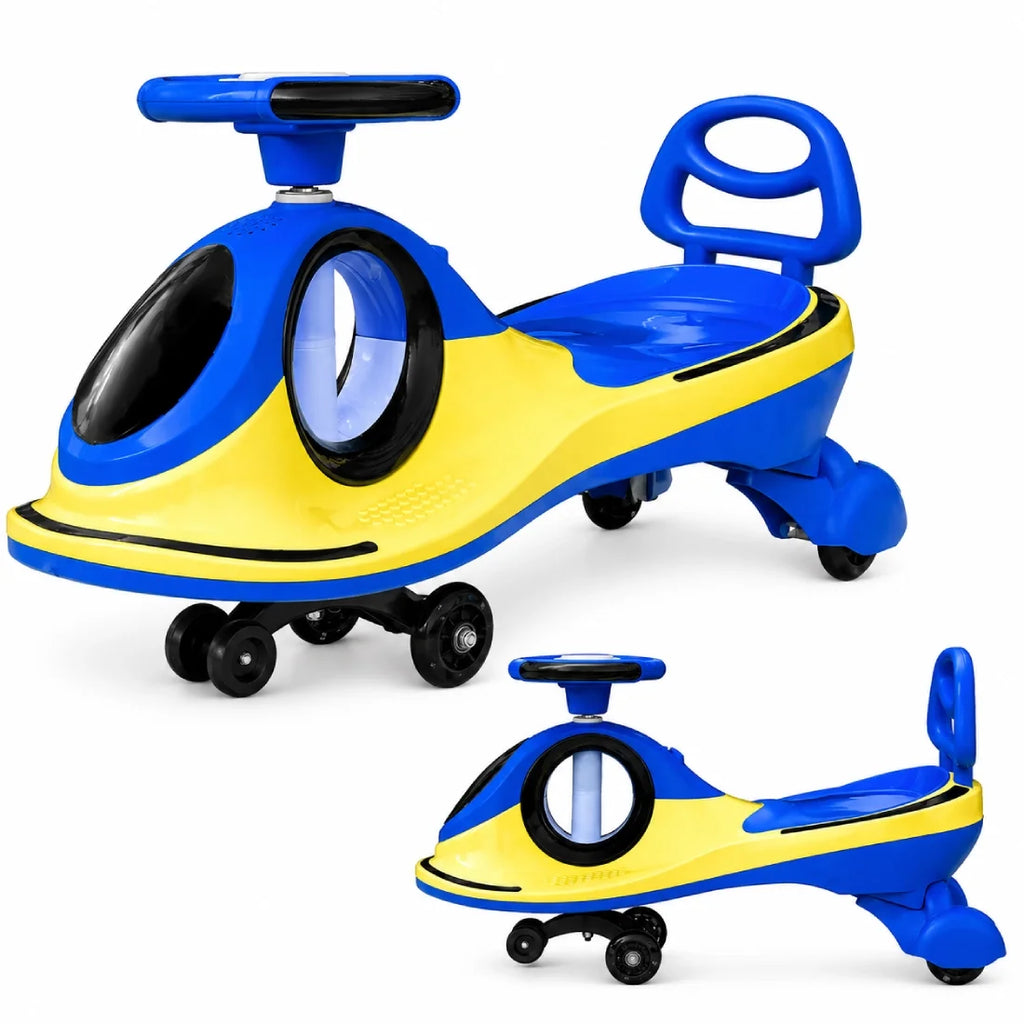 Kids Ride On Wiggle Car with Backrest Twist Car Assorted Colors