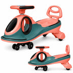 Kids Ride On Wiggle Car with Backrest Twist Car Assorted Colors