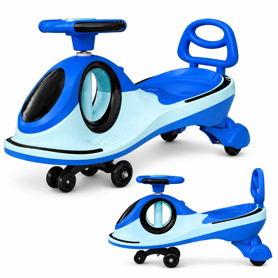 Kids Ride On Wiggle Car with Backrest Twist Car Assorted Colors