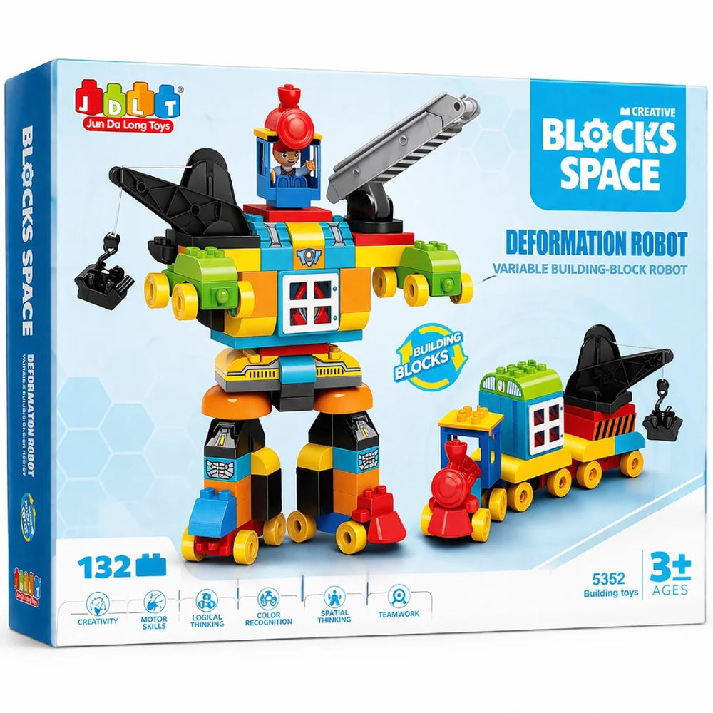 Kids Robot Deformation Building Blocks 132 Pieces Creative Toy