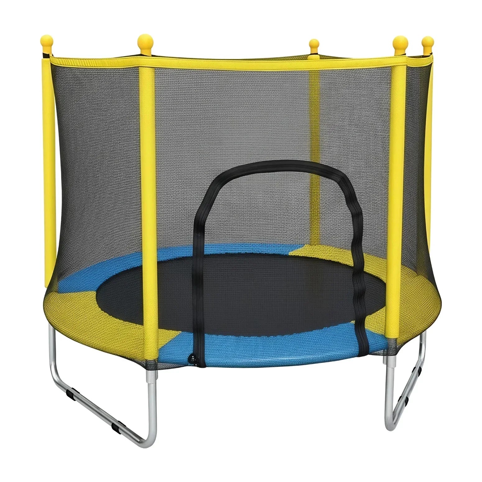 Kids Round Indoor Trampoline with Safety Net 140CM Active Play