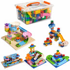 Kids Slide Block Building Set Box 180 Pieces Creative Toy