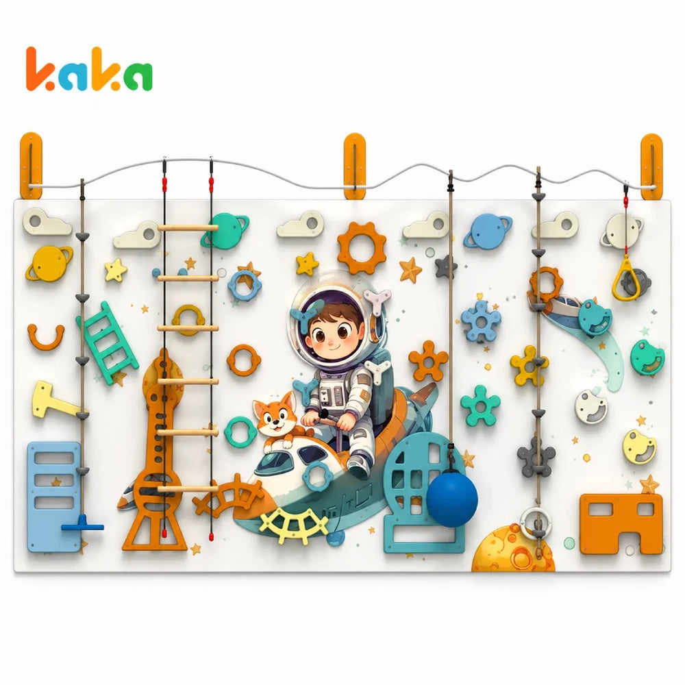 Kids Space Climbing Activity Wall with Ropes Ladder Indoor Playset
