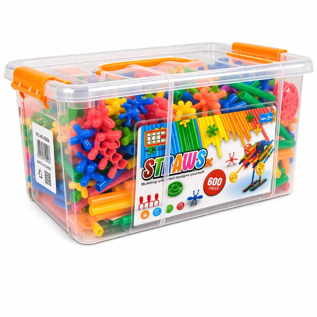 Kids Straw Building Blocks Connectors 600 Pieces STEM Toy