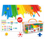Kids Straw Building Blocks Connectors 600 Pieces STEM Toy