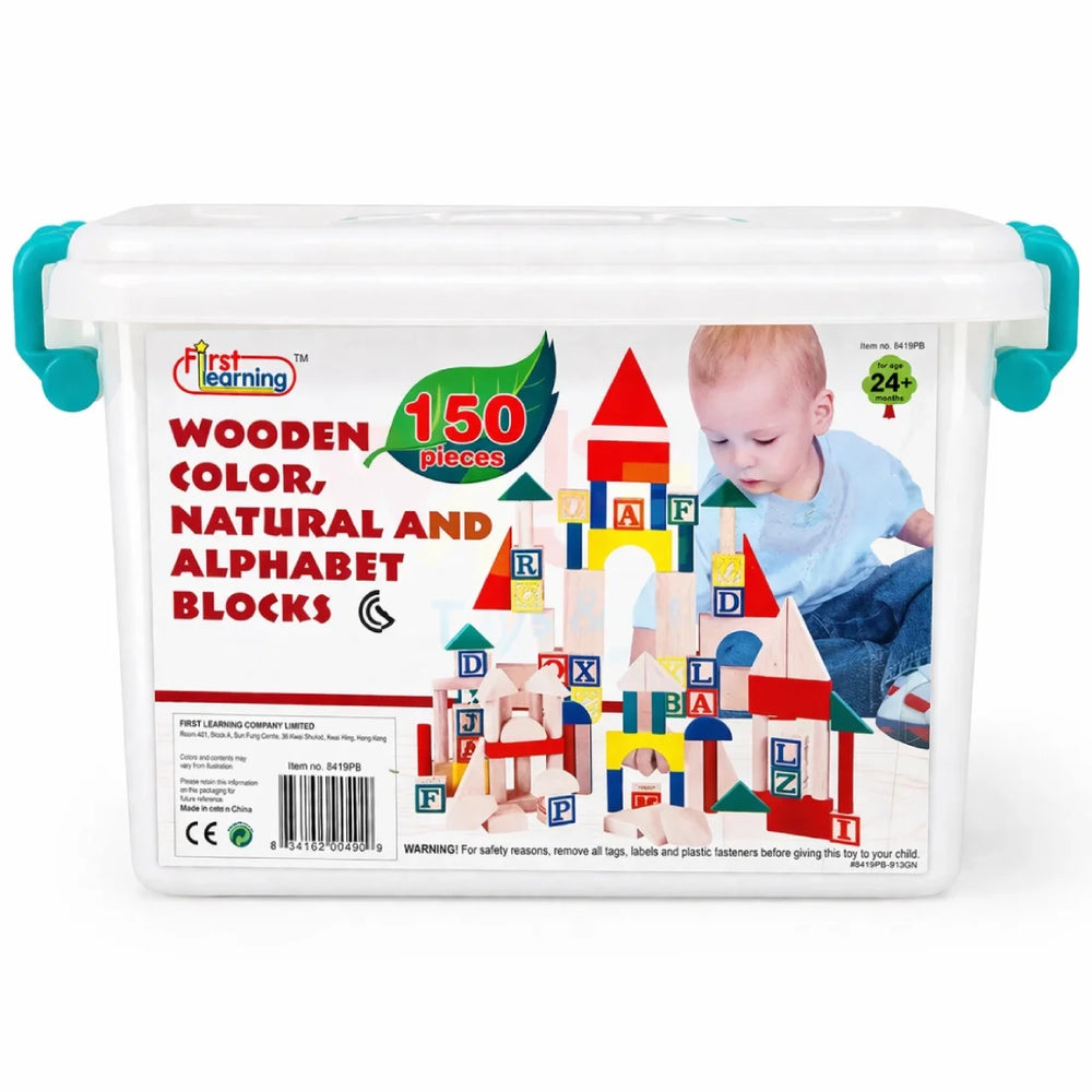 Kids Wooden Alphabet Blocks 150 Pieces Montessori Toy
