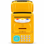 Kids Yellow Car Piggy Bank Password Safe with Fingerprint Light & Music