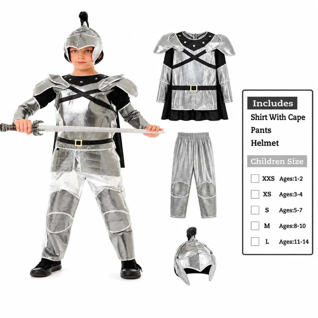 Knight Armor Fancy Dress Costume for Kids