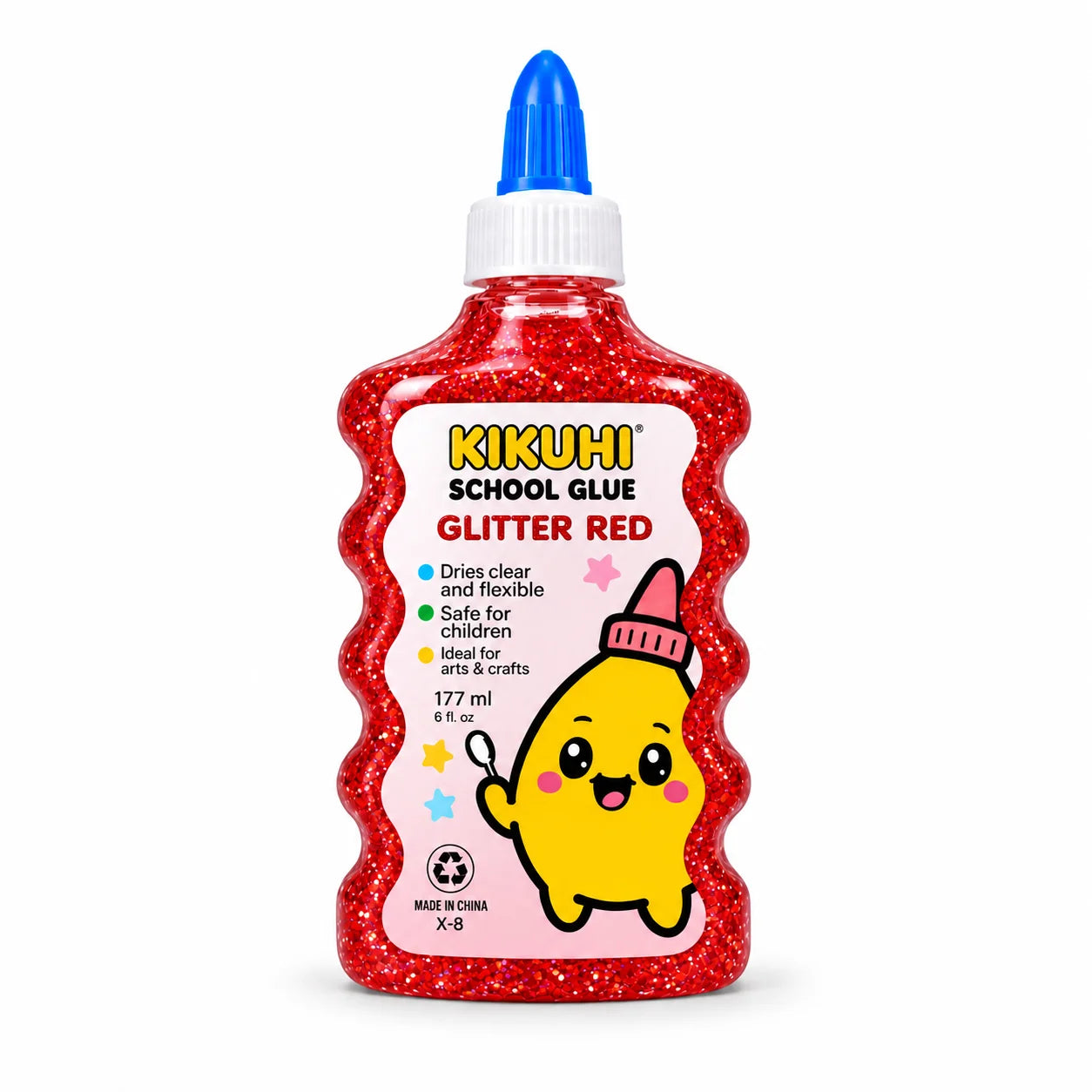 Kumi Glow Glitter Red Glue – 177 ml