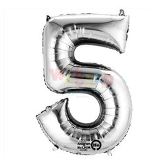 L34 NO.5 SILIVER FOILBALLOON