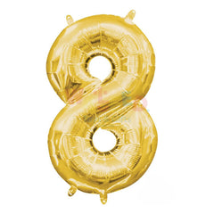 L34 NO.8 GOLD FOIL BALLOON 21X33