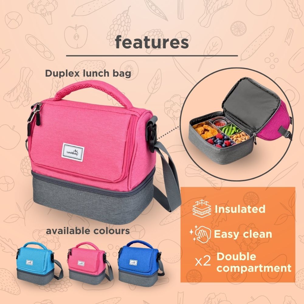 Lunchbots Deluxe Lunch Bag - Pink