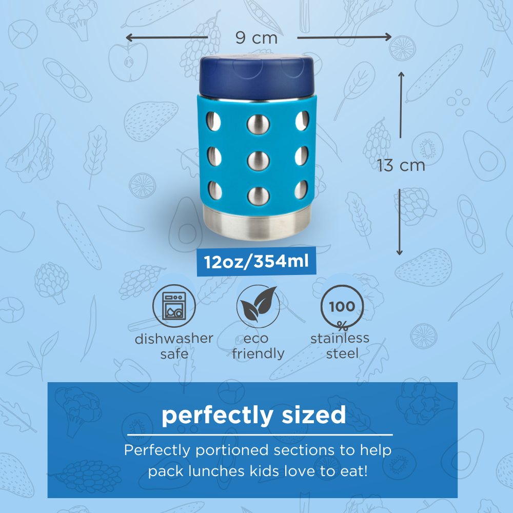 Lunchbots Thermal Dots - 12oz - Aqua