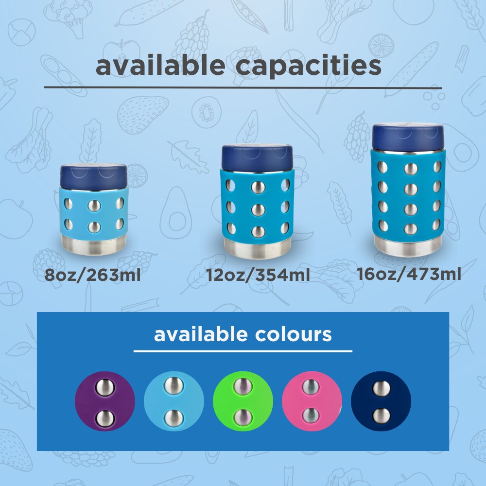 Lunchbots Thermal Dots - 12oz - Aqua