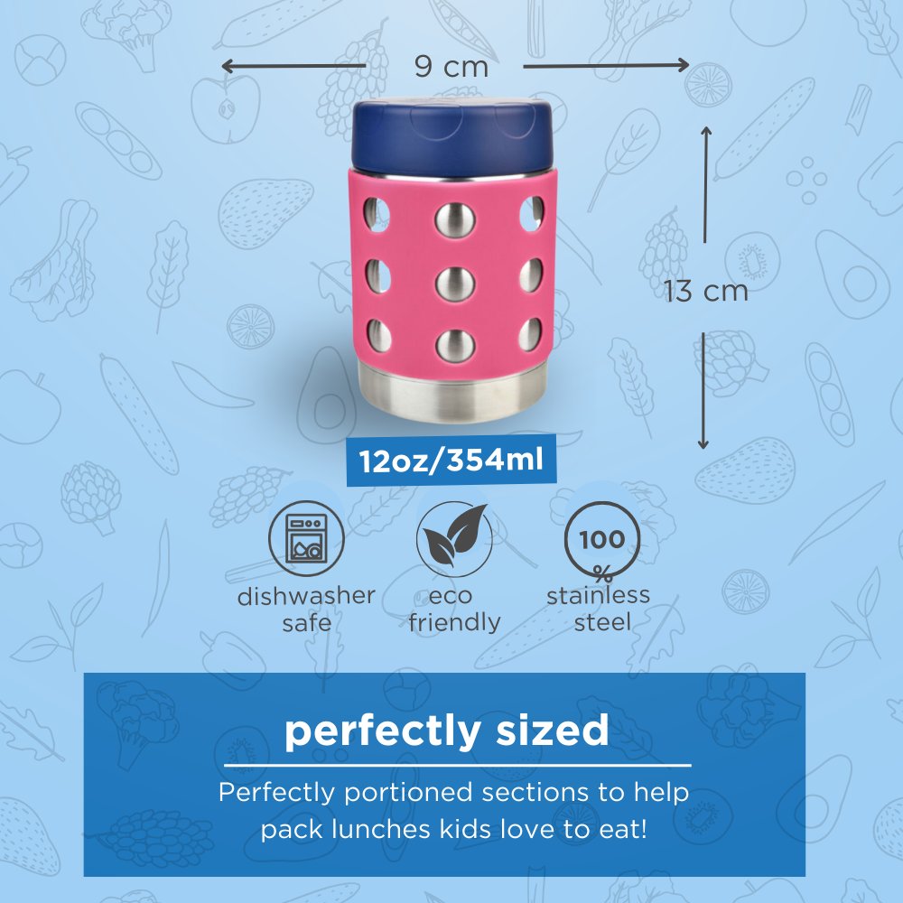 Lunchbots Thermal Dots - 12oz - Pink