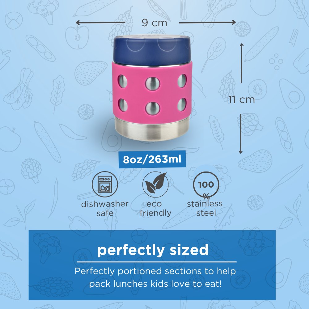Lunchbots Thermal Dots - 8oz - Pink