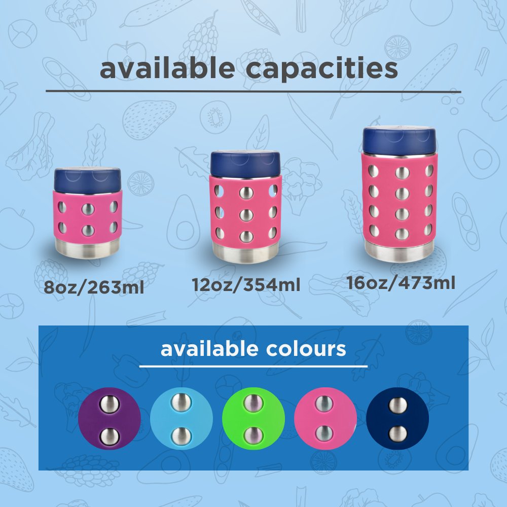 Lunchbots Thermal Dots - 8oz - Pink