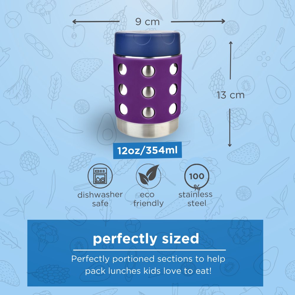 Lunchbots Thermal Dots - 12oz - Purple