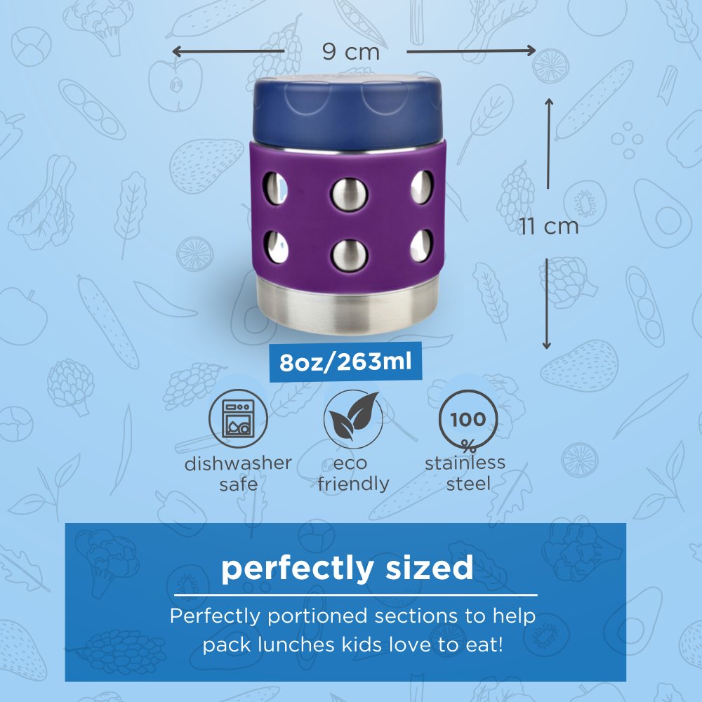 Lunchbots Thermal Dots - 8oz - Purple