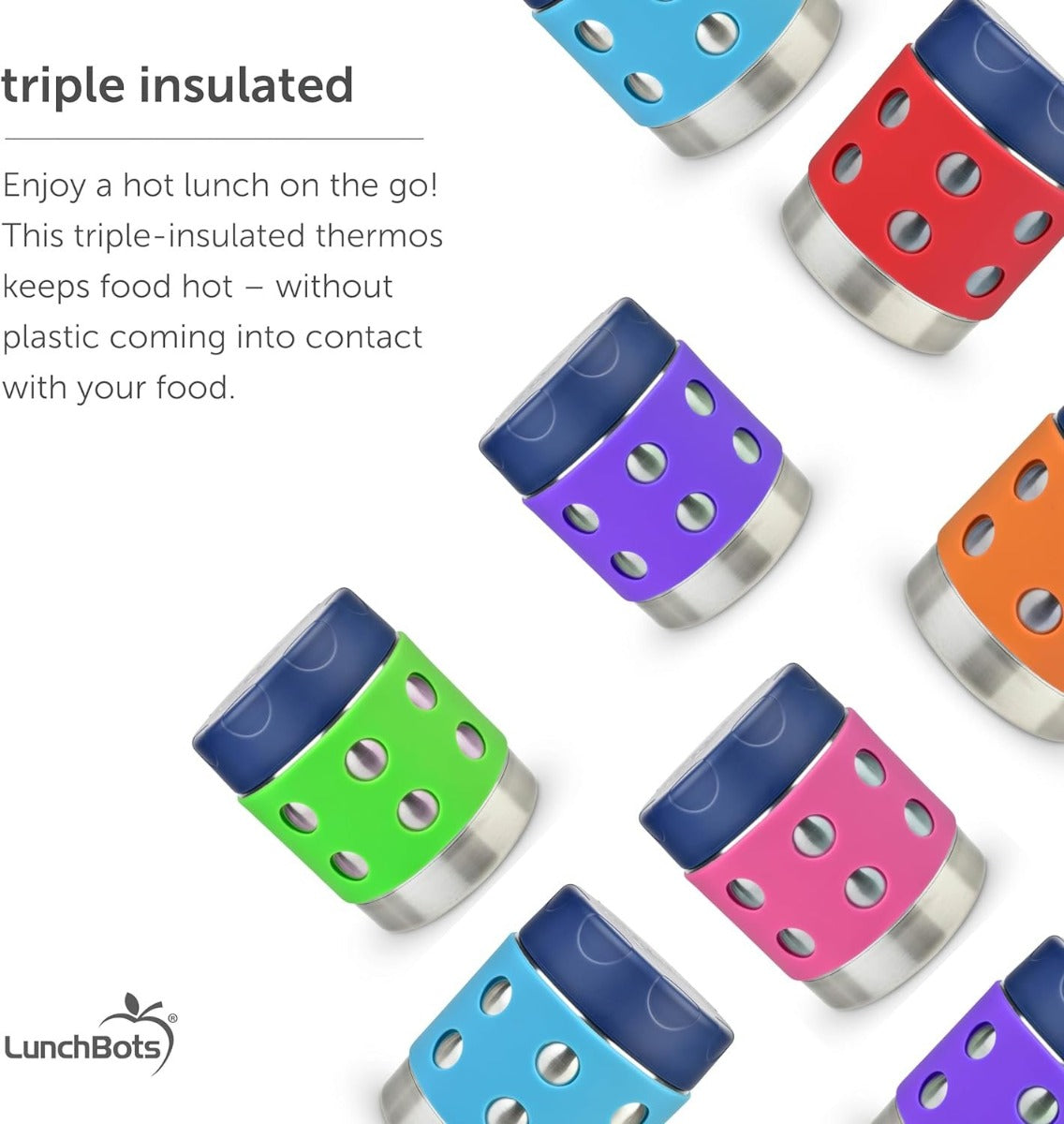 Lunchbots Thermal Dots - 8oz - Purple