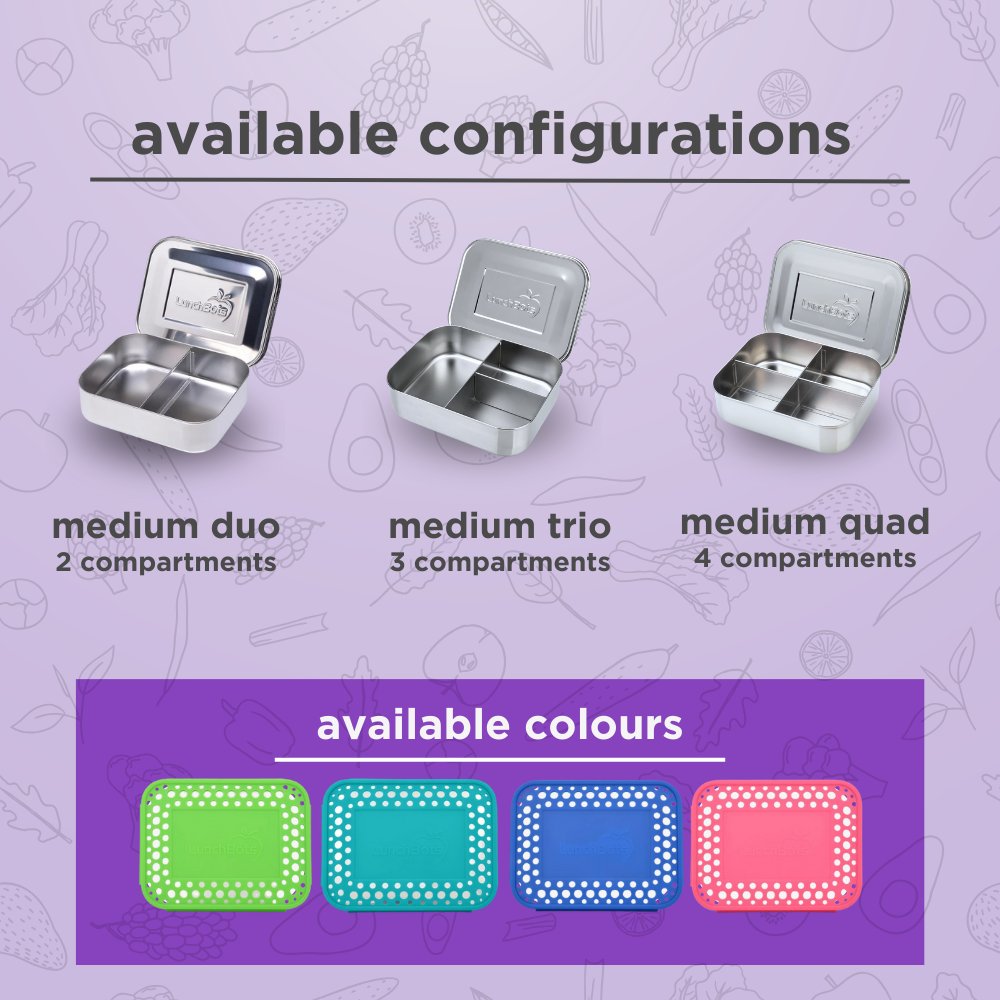 Lunchbots Medium Trio - Aqua