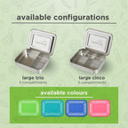 Lunchbots Large Bento Box - Trio - Aqua