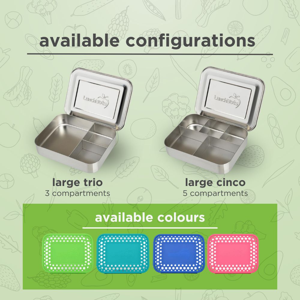 Lunchbots Large Bento Box - Trio - Aqua