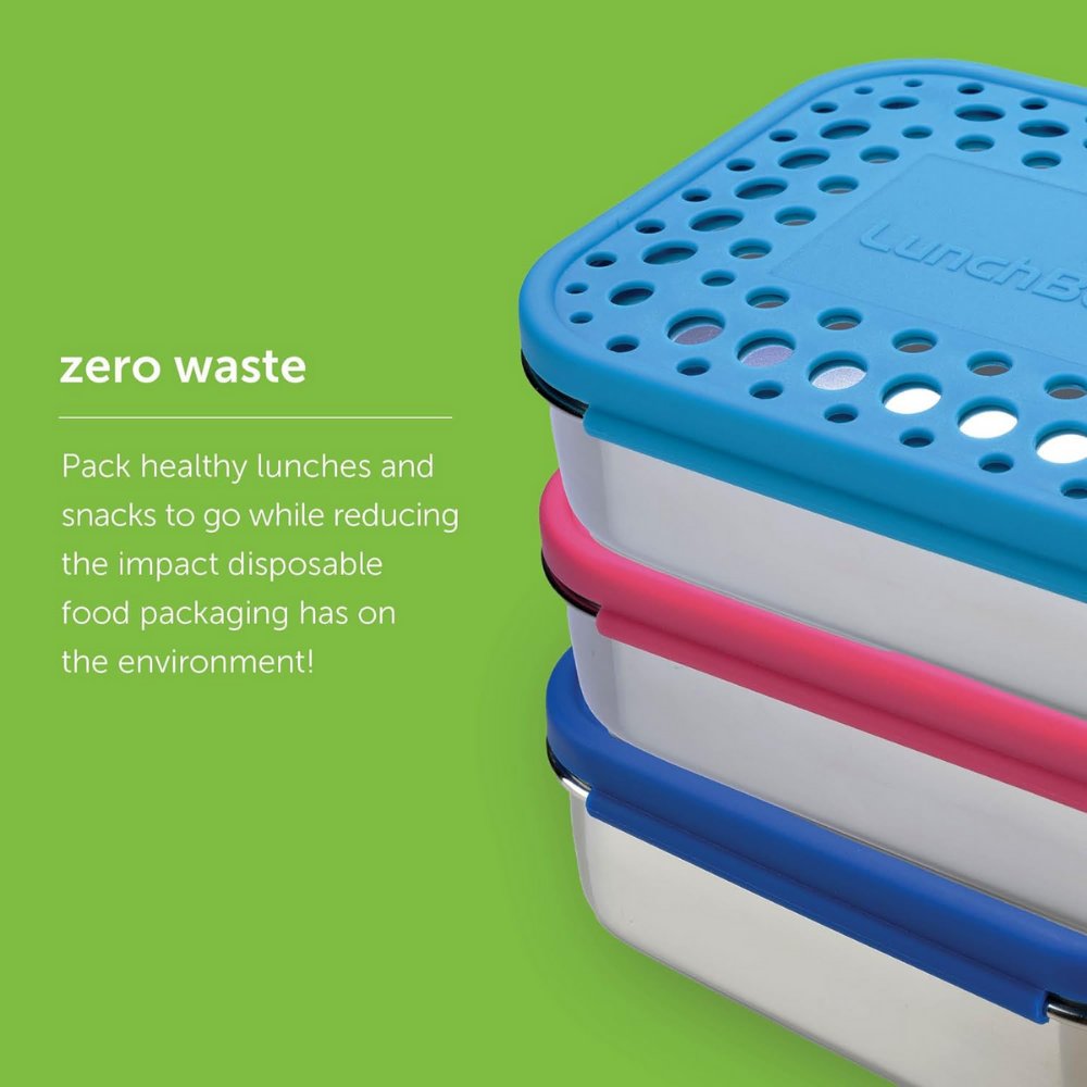 Lunchbots Large Bento Box - Trio - Blue
