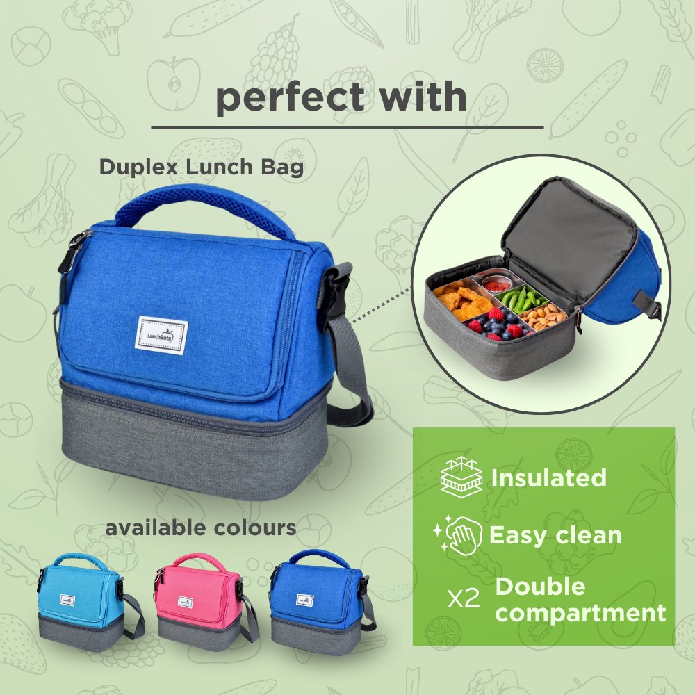 Lunchbots Large Bento Box - Trio - Blue