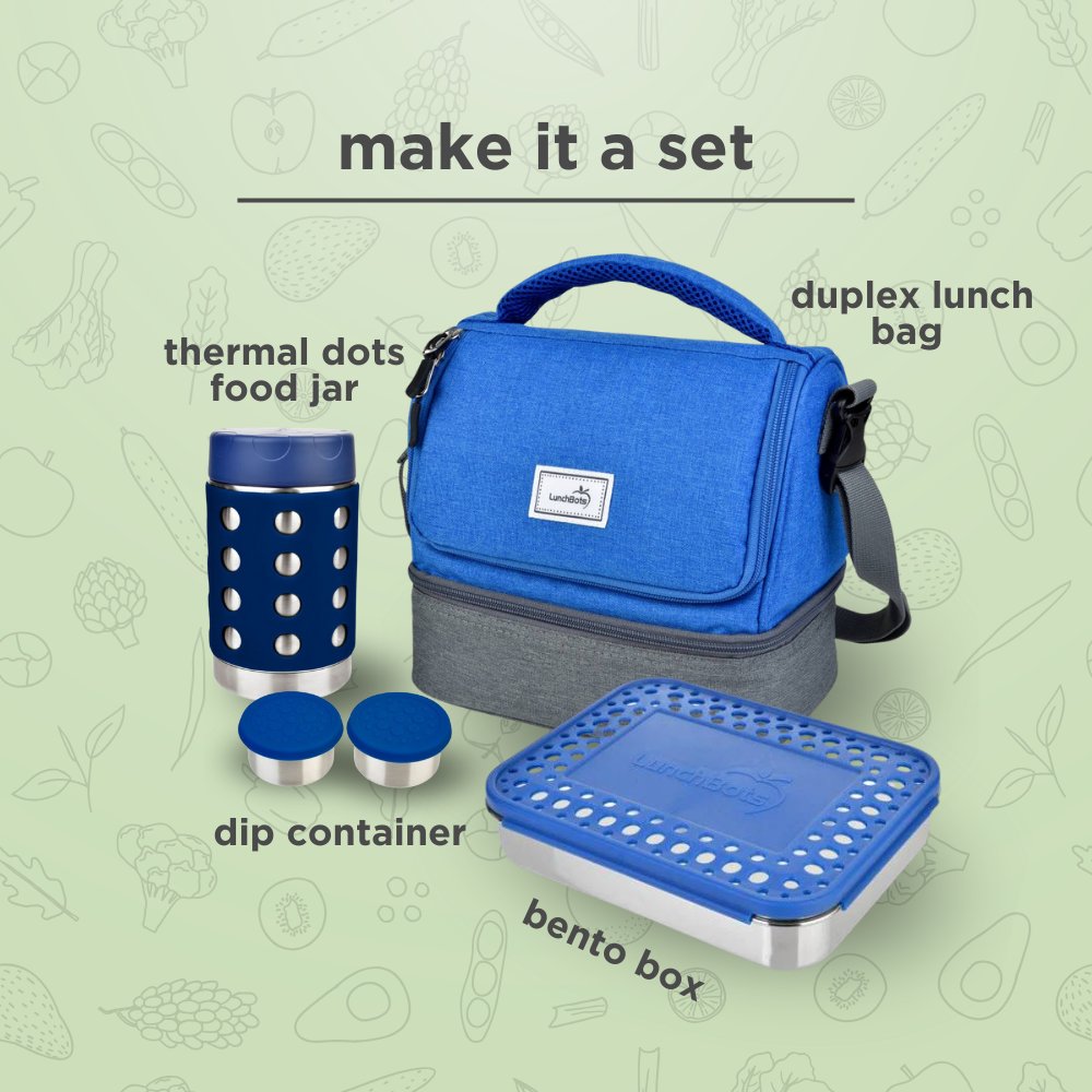 Lunchbots Large Bento Box - Trio - Blue