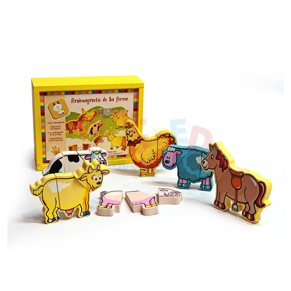 Kids Magnetic Farm Animal Puzzle 12 Pieces Montessori Toy