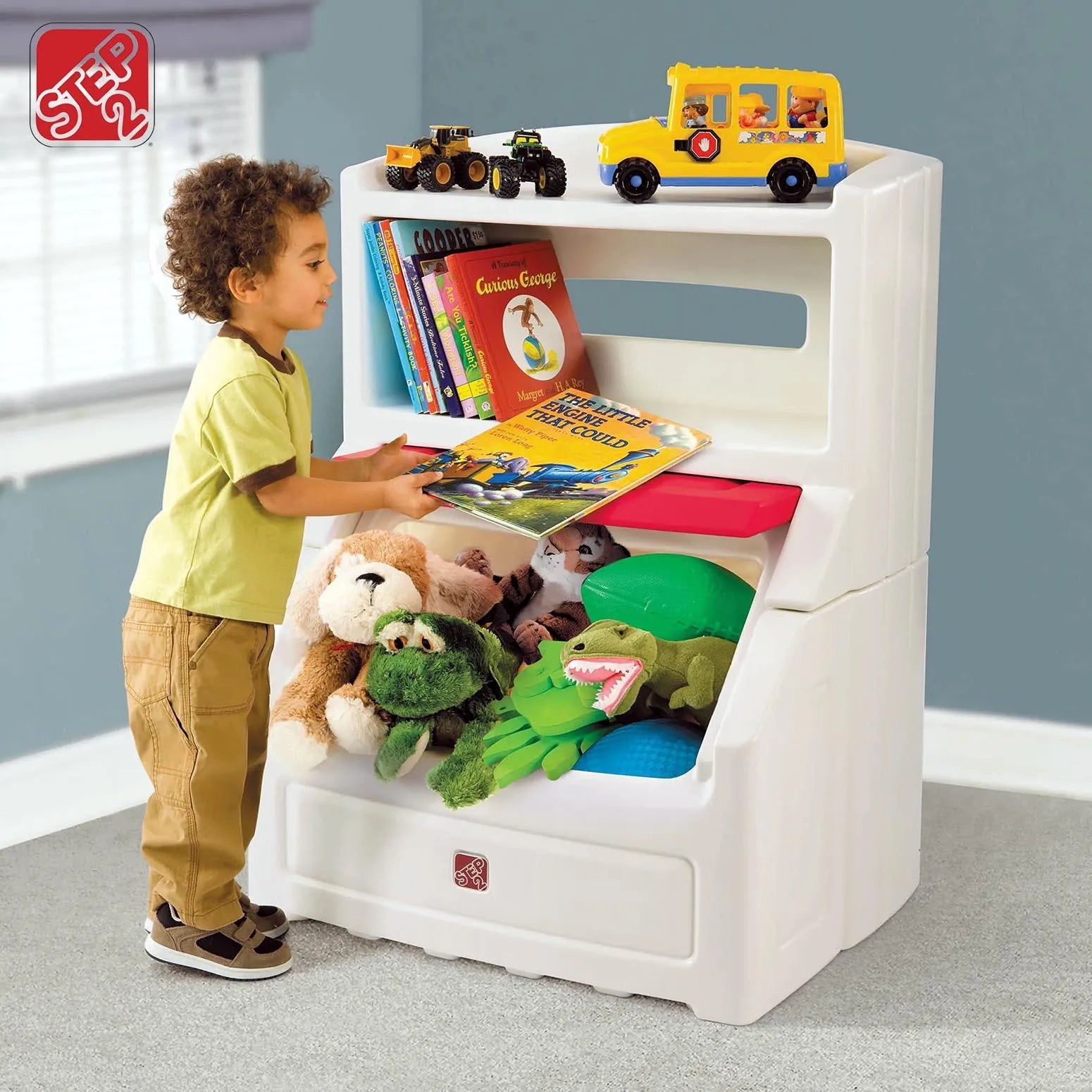 Step2 L&H BOOKCASE STORAGE CHEST,RED - Kraft Carton