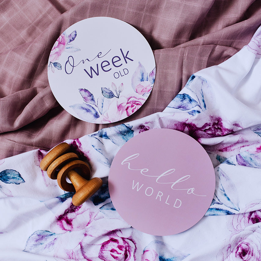 بطاقات ميل ستون القابلة للعكس- سماء أرجوانية و فراشات أرجوانيه